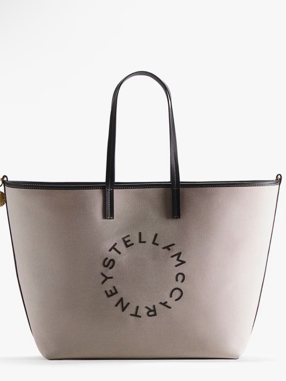 Stella McCartney Beige Tote with Black Trim and Logo